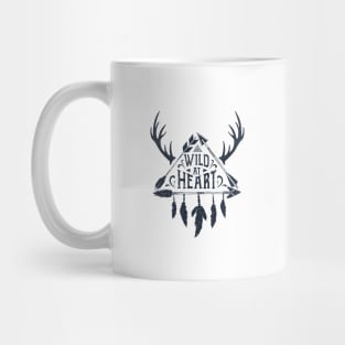 Wild At Heart. Arrows, Horns, Feathers. Inspirational Quote Mug